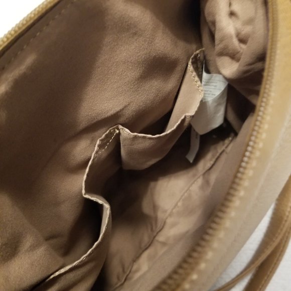 Tan Slouchy Hobo Crossbody Side Bag with Adjustable Straps - Picture 8 of 13